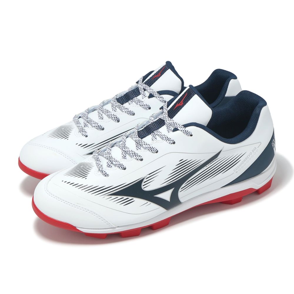 Mizuno 棒壘球鞋 Cushionrevo DIA 寬楦 男鞋 白 藍 紅 支撐 美津濃 11GP2560-14