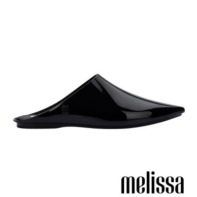 Melissa-簡約尖頭平底穆勒鞋-黑色