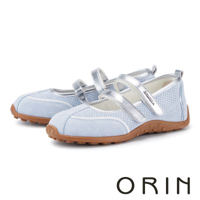 ORIN 牛皮雙繫帶舒適休閒鞋 藍色