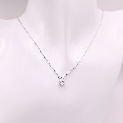 SWAROVSKI 施華洛世奇 Stilla 鏈墜 水滴單鑽項鍊 鍍白金色