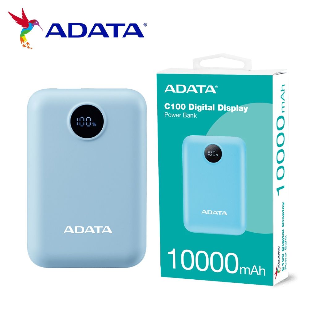威剛 C100 Digital 10000mAh  (藍色)PD/QC 20W高效快充行動電源