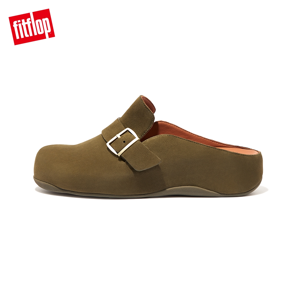 FitFlop】SHUV BUCKLE-STRAP NUBUCK CLOGS 金屬扣環設計木屐鞋-女(苔癬