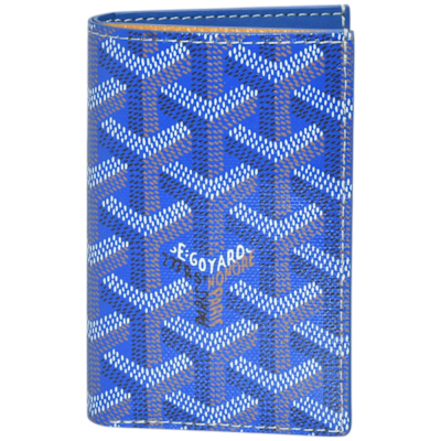 GOYARD Saint Pierre Card Wallet系列印花帆布牛皮卡夾 (藍色)