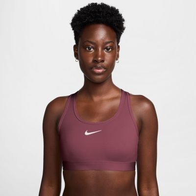 NIKE 耐吉 運動內衣 女 中度支撐 慢跑 瑜珈 訓練 速乾 AS W NK SWSH MED SPT BRA 紫紅 DX6822-654