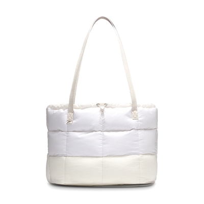 Nike NSW PUFFLE TOTE 米白色 手提包 托特包 大容量 旅行袋 側背包 FZ1316-104