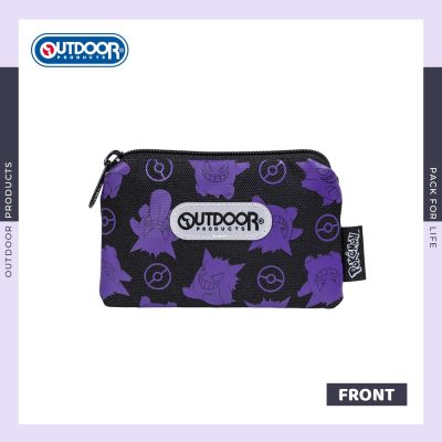 【OUTDOOR】寶可夢 Pokemon 耿鬼 票卡零錢包 黑色 ODGO23P15BK