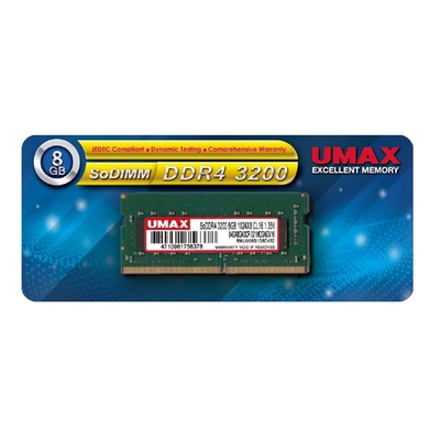 UMAX DDR4 3200 8GB 筆記型記憶體(1024x8) | DDR4 | Yahoo購物中心