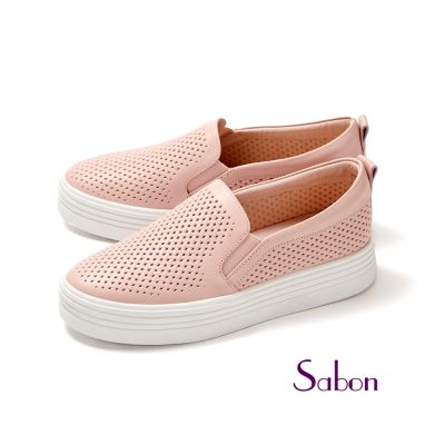GREEN PINE 厚底樂福輕量洞洞休閒鞋 粉色(10295672)