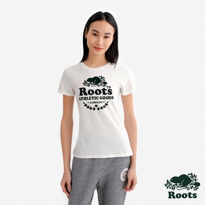 Roots女裝- CLUBHOUSE 短袖上衣-白色