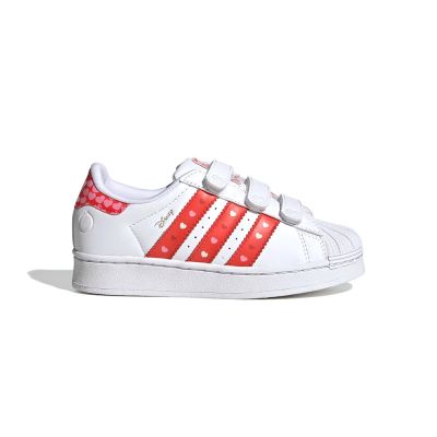 Adidas Superstar LED 中童 童鞋 白紅色 迪士尼愛麗絲夢遊仙境 貝殼頭 魔鬼氈 休閒鞋 KK1295