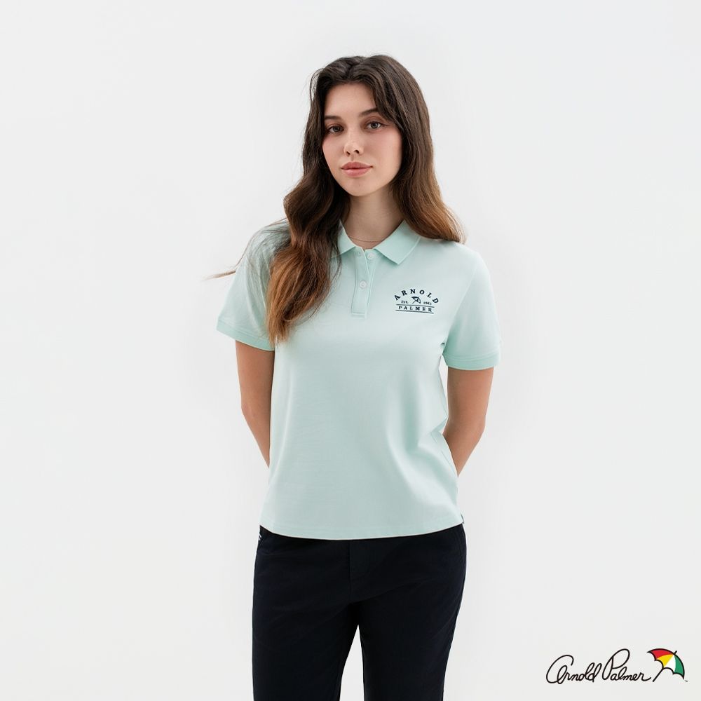 Arnold Palmer 女裝-BOXY短袖POLO衫-淺綠色