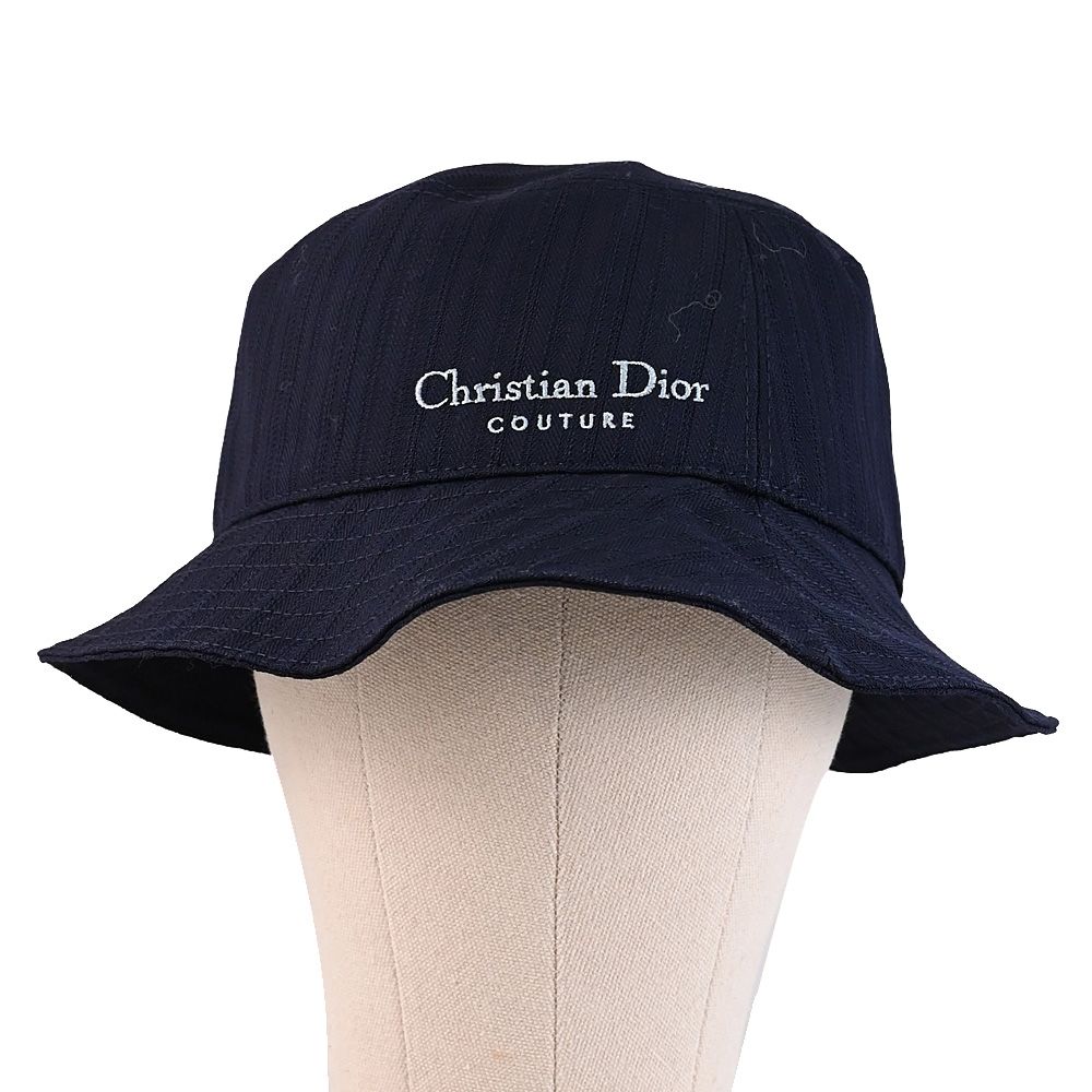 Christian DIOR Homme 品牌電繡LOGO羊毛遮陽帽/漁夫帽(深藍)