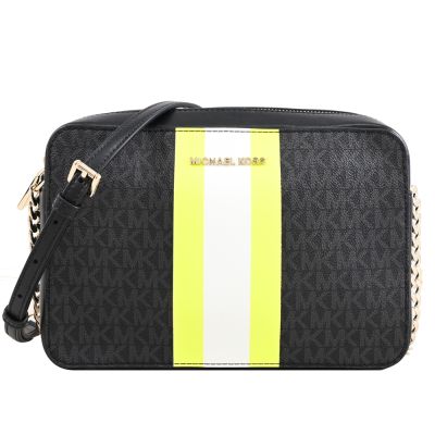 MICHAEL KORS CROSSBODIES經典PVC方型小斜背包(黑灰)