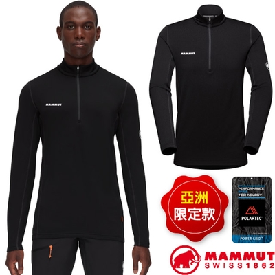 長毛象 亞洲限定 男 Aenergy ML Half Zip Pull 半門襟彈性長袖排汗衣 黑