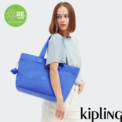 Kipling 深邃亮藍色手提內夾層托特包-COLISSA
