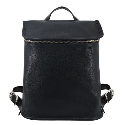 LONGCHAMP LE FOULONNÉ系列牛皮後背包(黑)
