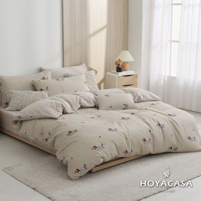 HOYACASA 100%精梳純棉兩用被床包組-多款任選(單人/雙人/加大均一價)