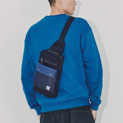 PORTER INTERNATIONAL - 牛仔拼接PATCH WORK單肩包 - 藍