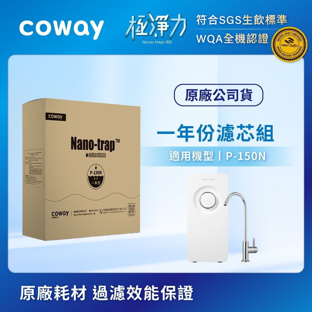 Coway 濾芯 原廠耗材 奈米高效專用一年份濾芯組 適用P150 N