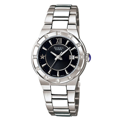 CASIO SHEEN系列 耀眼典藏都會時尚腕錶-黑-SHE-4500D-1ADR-29mm