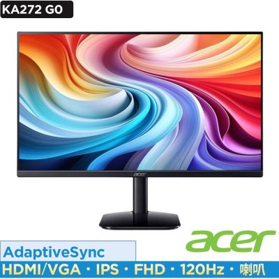 Acer 宏碁 KA272 G0 27型IPS螢幕 AMD FreeSync|120hz 順暢畫面再提升