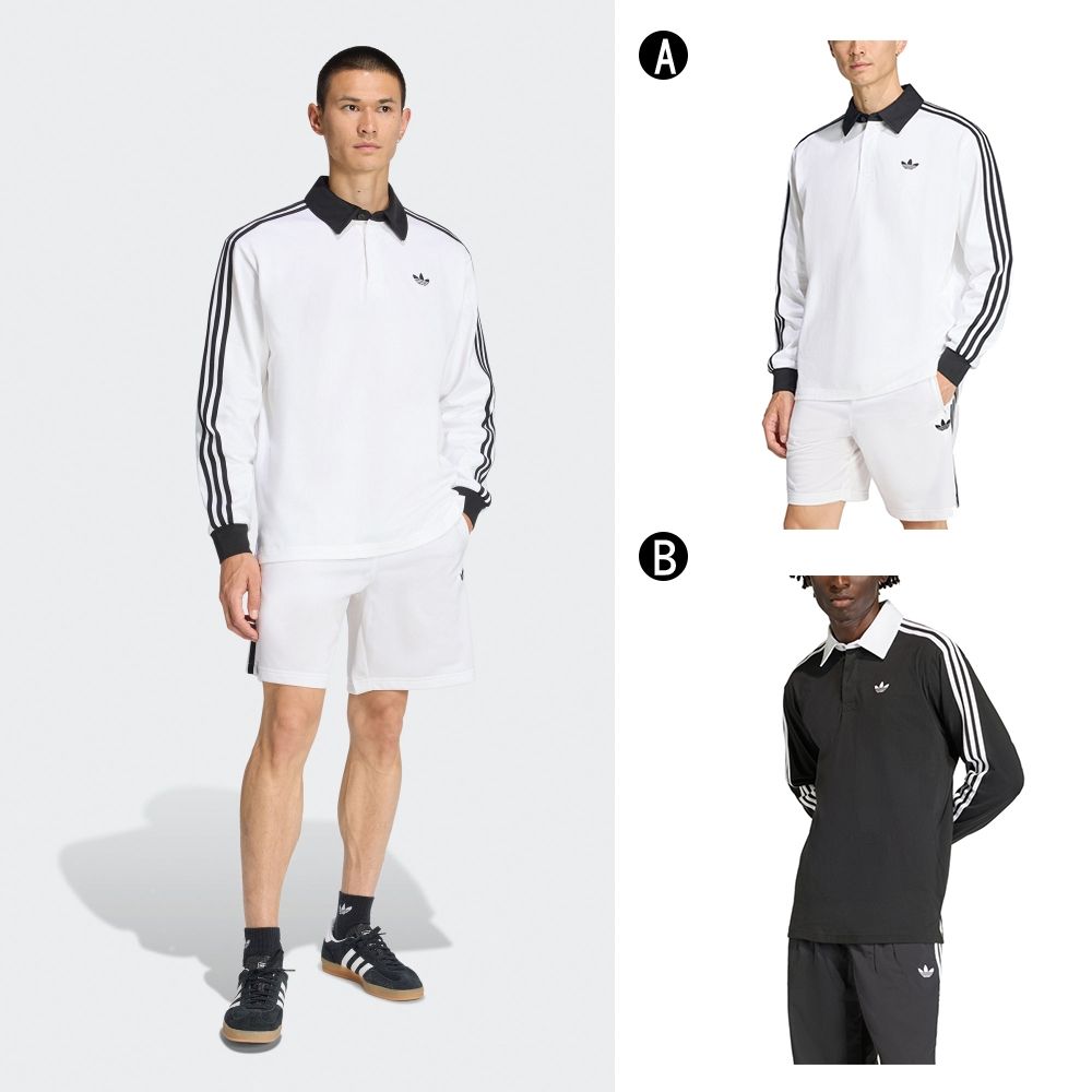 【Adidas 愛迪達】延續款 3S PL 長袖 POLO衫 男 A-KE3575 B-KE3576 (A 男款-KE3575)