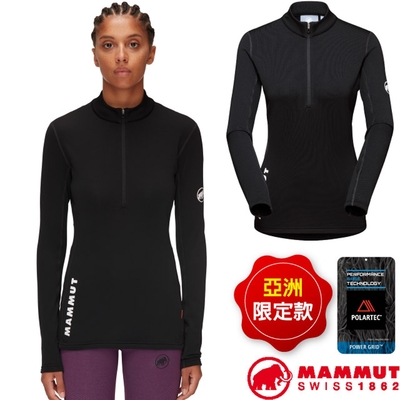 長毛象 亞洲限定 女 Aenergy ML Half Zip Pull 半門襟彈性長袖排汗衣 黑