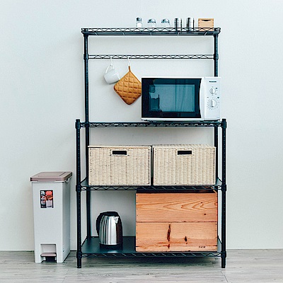 dayneeds 輕型 90x45x150cm烤漆微波爐架(含PP板/ㄇ網) 電器架/碗盤架/廚房架