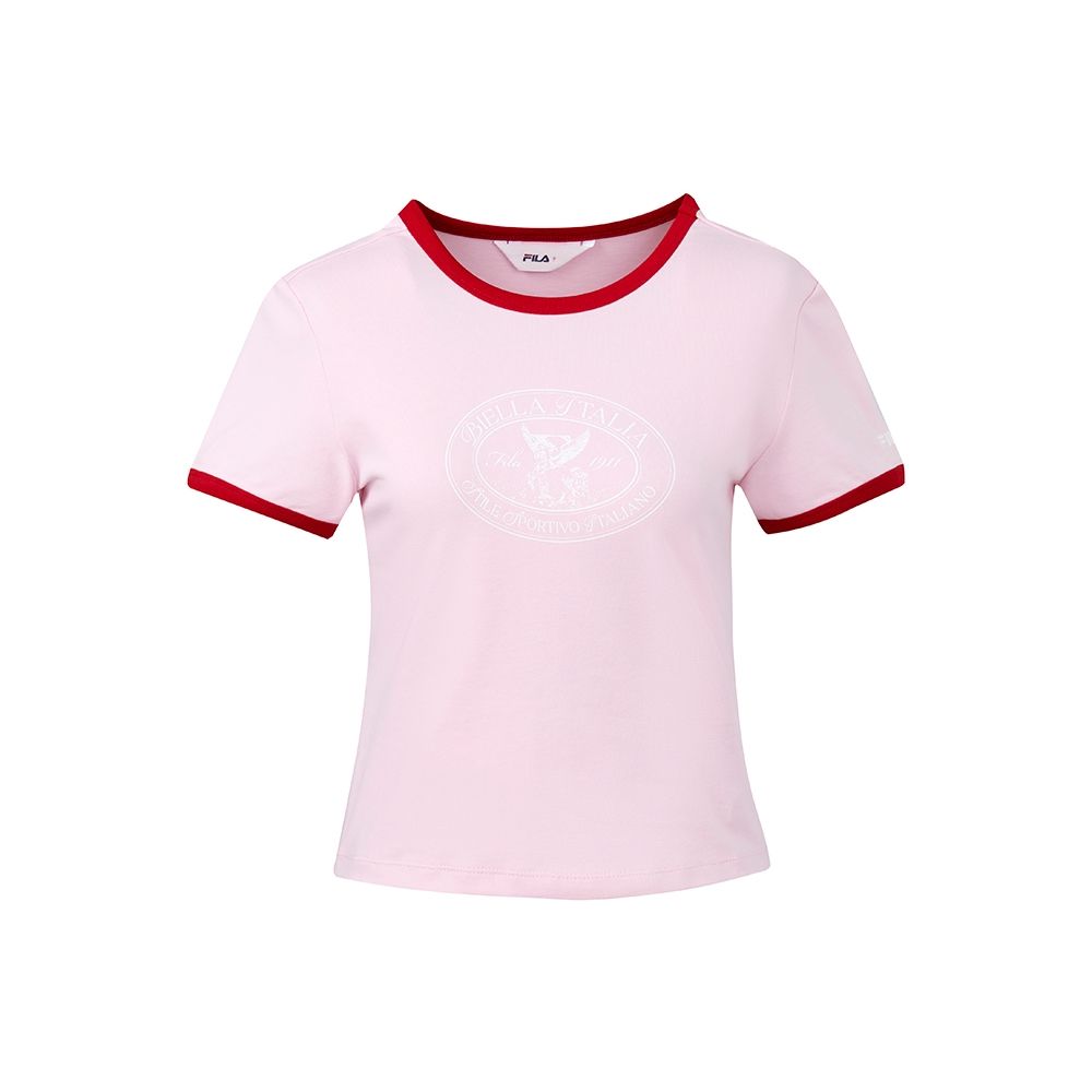FILA 女短袖圓領T恤-粉色 5TEA-1467-PK