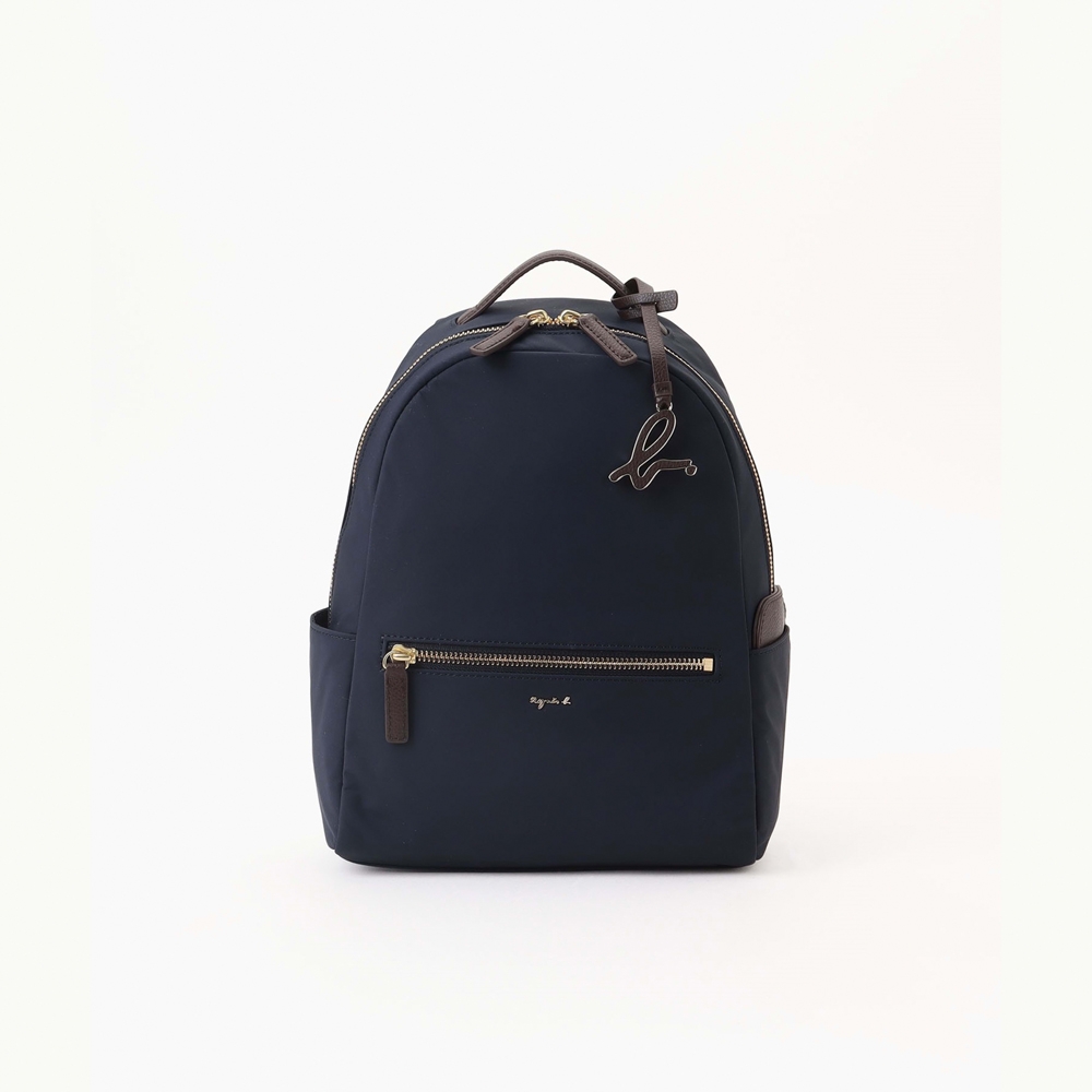 agnes b.Voyage 輕量尼龍b logo掛飾後背包 (小)