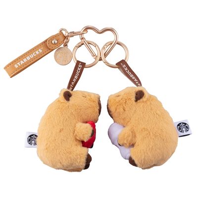 星巴克 心心相吸水豚鑰匙圈
