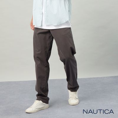Nautica 男裝 都會簡約彈性直筒長褲-灰黑色