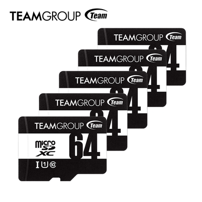 Team 十銓 Micro SDXC 64G UHS-I U1 C10 記憶卡(含轉卡) [超值五入組]