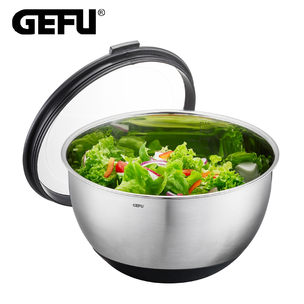 【GEFU】德國品牌不鏽鋼附蓋調理盆24CM