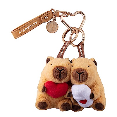 星巴克 心心相吸水豚鑰匙圈