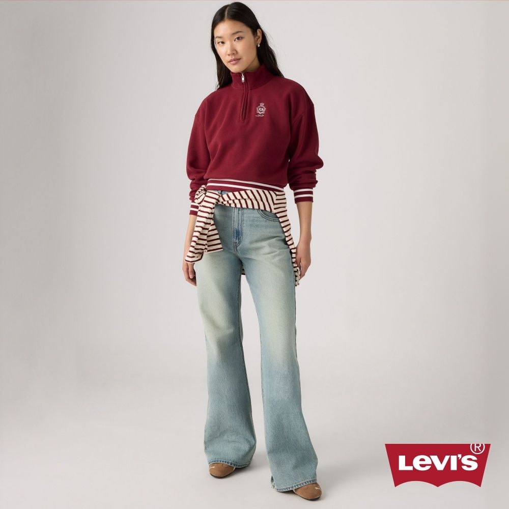 Levi's 可調節腰扣牛仔喇叭褲 女生牛仔褲 熱賣單品