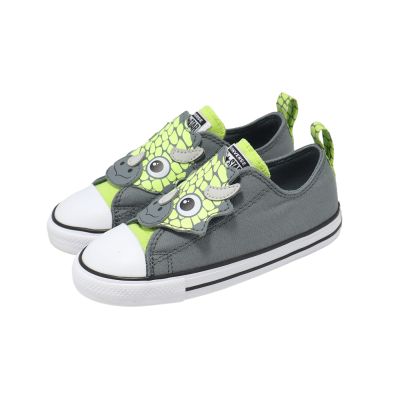 Converse 小童鞋 Chuck Taylor All Star One Strap 帆布鞋 灰 綠 魔鬼氈 動物 A15901C