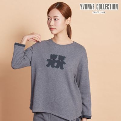 YVONNE 以旺傢飾 伯恩熊長袖上衣-岩石灰