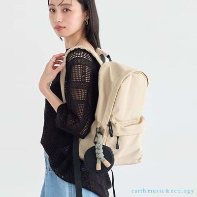 〈earth music〉定番百搭後背包-附掛飾&圓形收納包