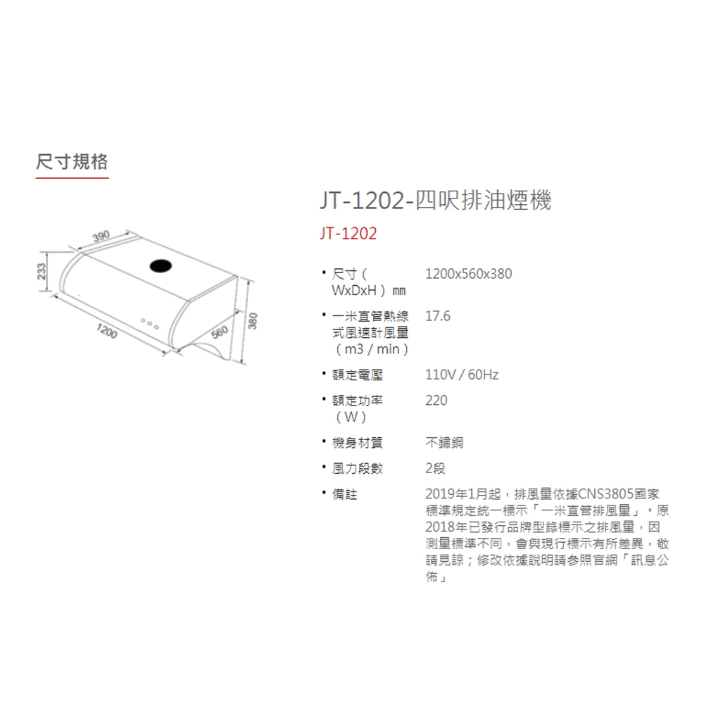 JTL喜特麗 JT-1202 - 詳情1