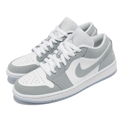 Nike 休閒鞋 限量 W Air Jordan 1代 女鞋 男段 小Dior 低筒 喬丹 AJ1 果凍底 白 灰 DC0774-105