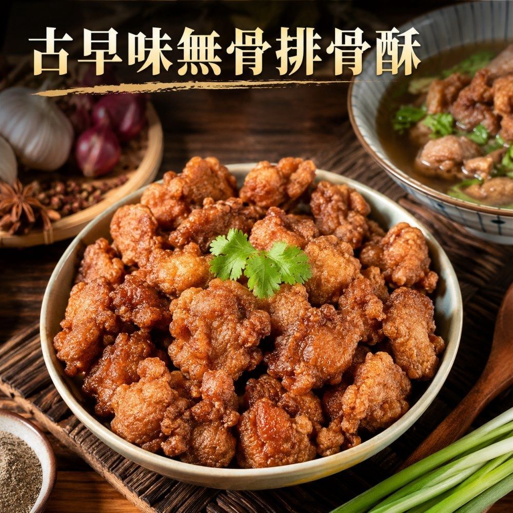 海陸管家-古早味香酥無骨排骨酥3包(每包約250g)
