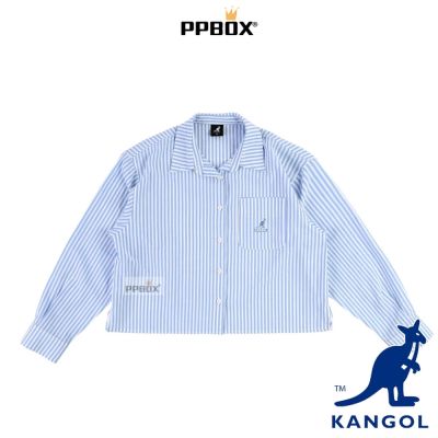 KANGOL 袋鼠 女裝寬版襯衫外套 【66521470】 衣服