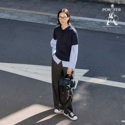 PORTER INTERNATIONAL - 圓筒輪廓ROLLIN手提包(附迷你萬用包)(S) - 藍