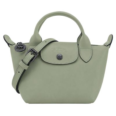 LONGCHAMP LE PLIAGE XTRA系列牛皮手提/斜背兩用水餃包(迷你/苔原綠)