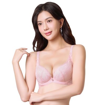 思薇爾 撩波巴黎之春系列G-H罩涼感蕾絲集中包覆大罩女內衣(雪酪粉)