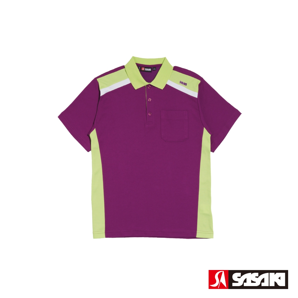 SASAKI 吸濕排汗Polo休閒短袖上衣 男 三色任選 (深葡萄紫/果綠)