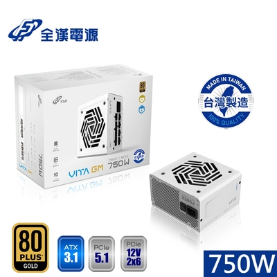 FSP 全漢 VITA GM MIT 750W White  80PLUS 金牌 電源供應器(白色/台灣製造)