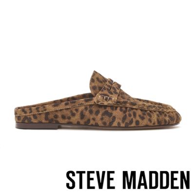 STEVE MADDEN-復古抓皺平底穆勒鞋 RAFE-豹紋