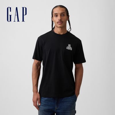 【GAP】Everyday Soft 寬鬆布萊納小熊口袋T恤-粉色/玉米黃/制服深藍/亮白/黑色(895169)